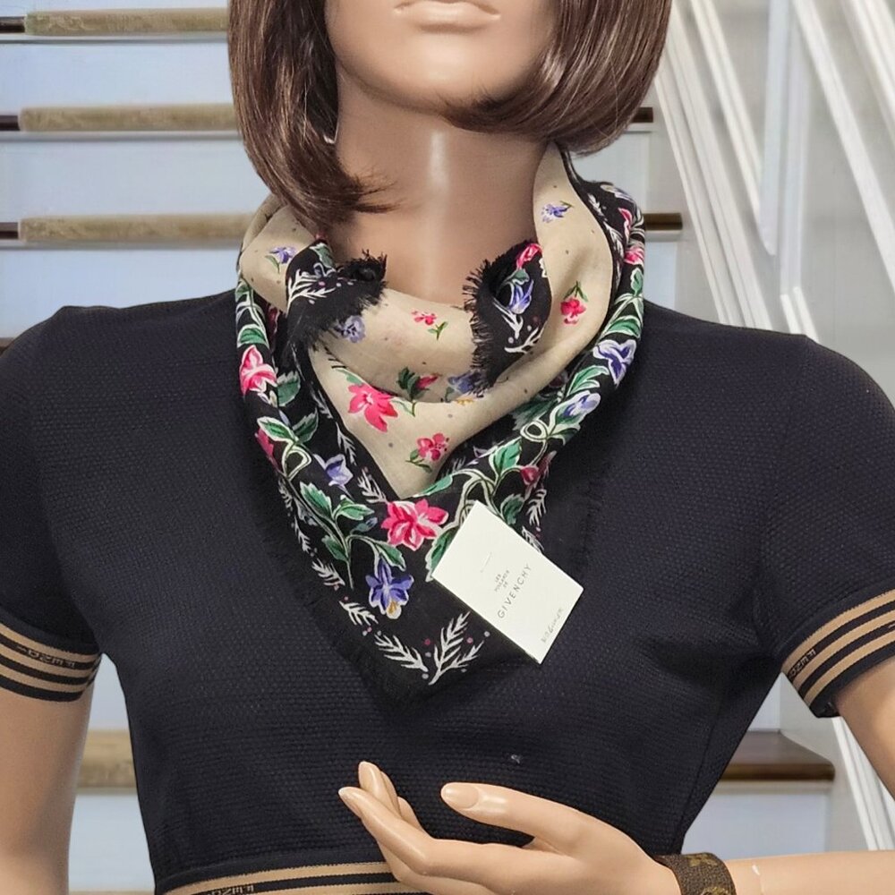 Givenchy Floral Square Scarf